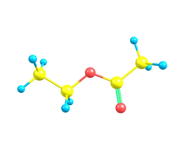 Etil asetat molekül üzerinde beyaz izole — Stok fotoğraf