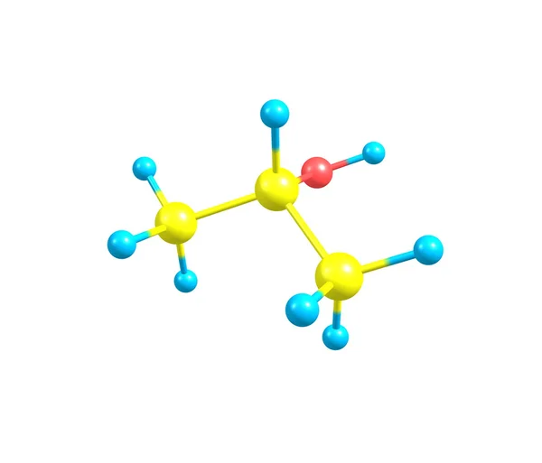 Молекула изопропанола изолирована на белом — стоковое фото
