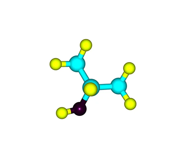 Isopropanol-Molekül auf Weiß isoliert — Stockfoto