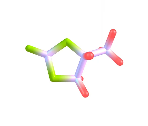Molécula de carbonato de propileno isolada sobre branco — Fotografia de Stock