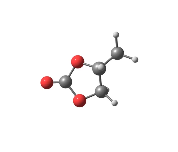 Molecola di carbonato di propilene isolata su bianco — Foto Stock