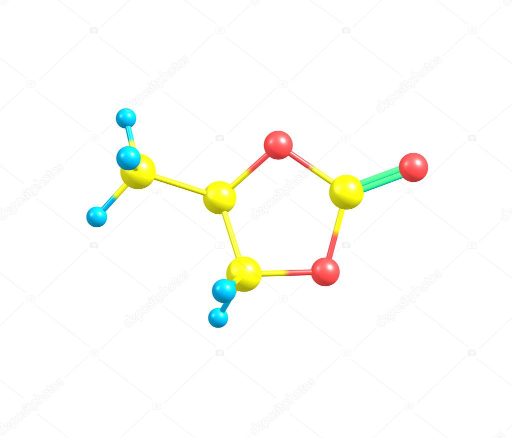 Propylene carbonate molecule isolated on white