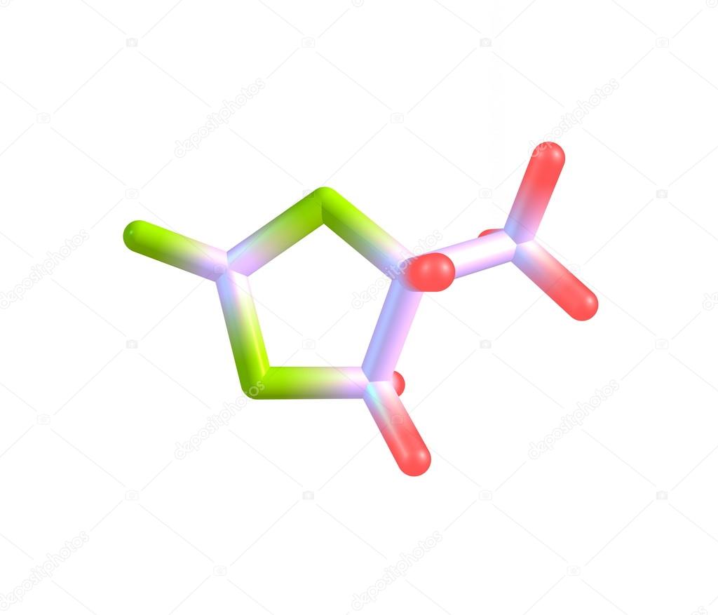 Propylene carbonate molecule isolated on white