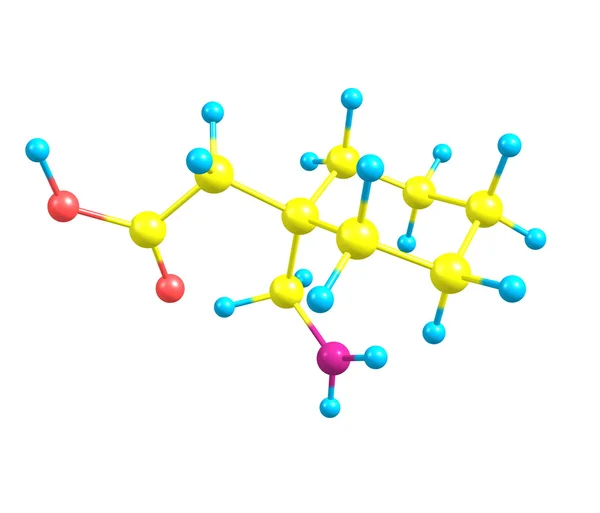 Gabapentin molecule isolated on white — Stock Photo, Image