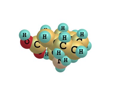 Gabapentin molekül üzerinde beyaz izole