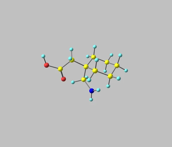 Gabapentina molécula isolada em cinza — Fotografia de Stock