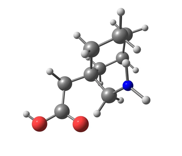 Gabapentin molecule isolated on white — Stock Photo, Image