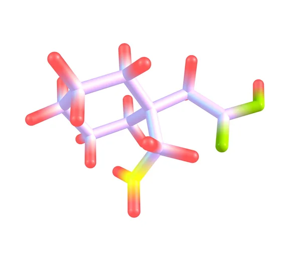 Gabapentin molekül üzerinde beyaz izole — Stok fotoğraf