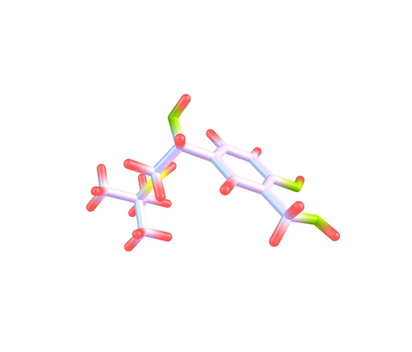 Molecola di quetiapina isolata su bianco — Foto Stock