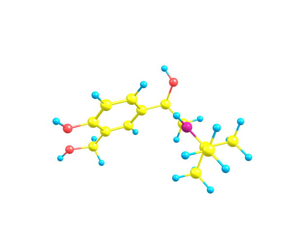 Молекула кветиапина изолирована на белом
