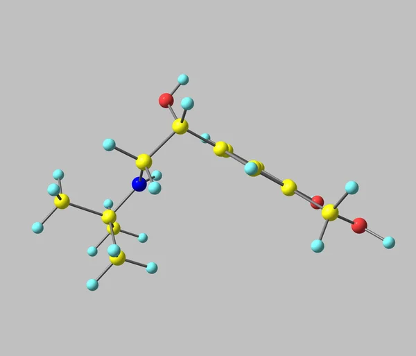 喹硫平分子上灰色孤立 — 图库照片