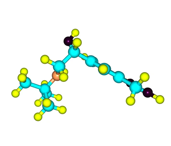 Molécule de quétiapine isolée sur blanc — Photo