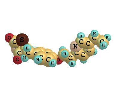 Pioglitazone molekül üzerinde beyaz izole