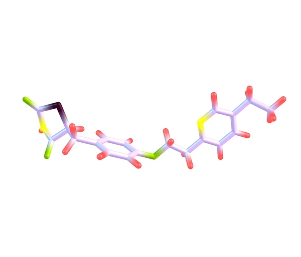 Pioglitazone molekül üzerinde beyaz izole — Stok fotoğraf