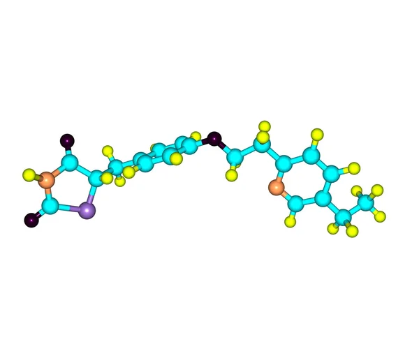 Pioglitazone molekül üzerinde beyaz izole — Stok fotoğraf