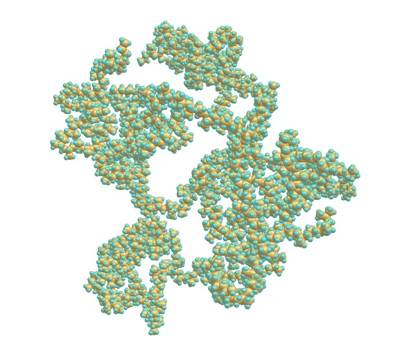 上白孤立的聚丙烯分子模型 — 图库照片