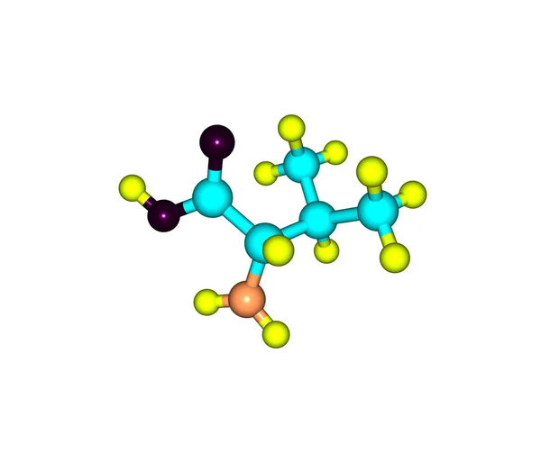 缬氨酸分子上白色孤立 — 图库照片