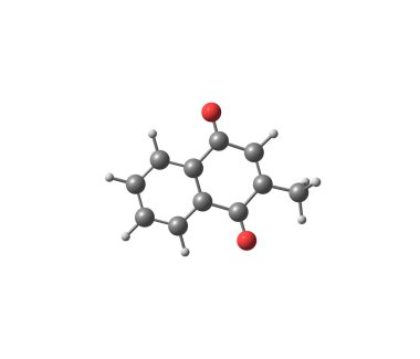 Menadion molekül üzerinde beyaz izole