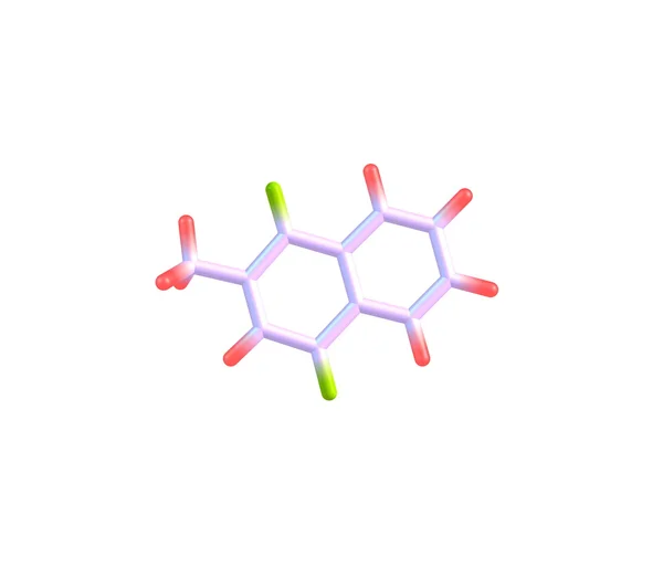 Menadione molecuul geïsoleerd op wit — Stockfoto