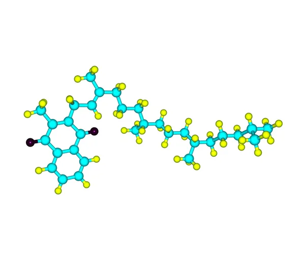 Phylloquinone molécule isolée sur blanc — Photo