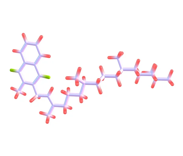 Молекула филлохинона изолирована на белом — стоковое фото