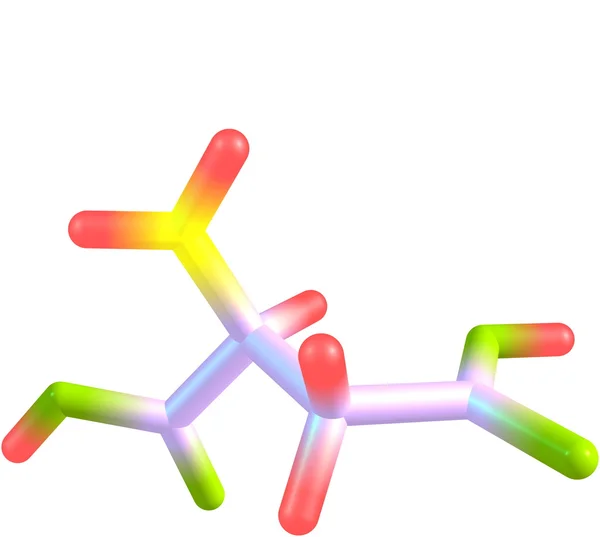Molécule d'acide aspartique isolée sur blanc — Photo