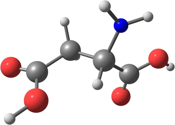 Molécula de ácido aspártico aislada en blanco — Foto de Stock