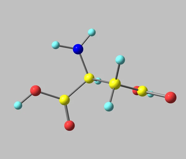 Asparaginsäure-Molekül isoliert auf grau — Stockfoto