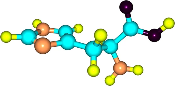 白で隔離ヒスチジン酸分子 — ストック写真