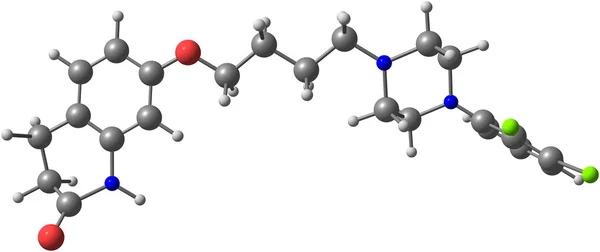 Aripiprazol molekyl isolerad på vit — Stockfoto