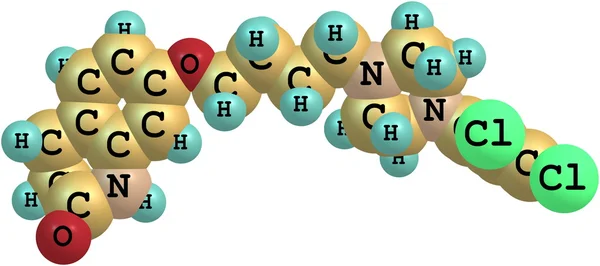 Aripiprazol molekyl isolerad på vit — Stockfoto