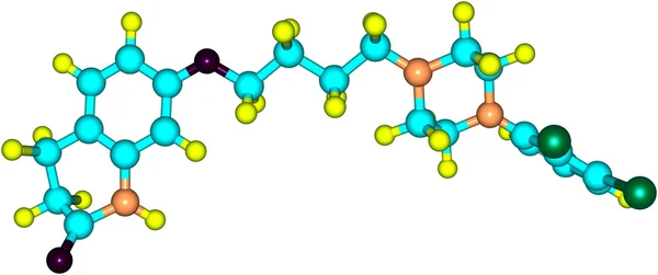 Aripiprazole 분자 흰색 절연 — 스톡 사진