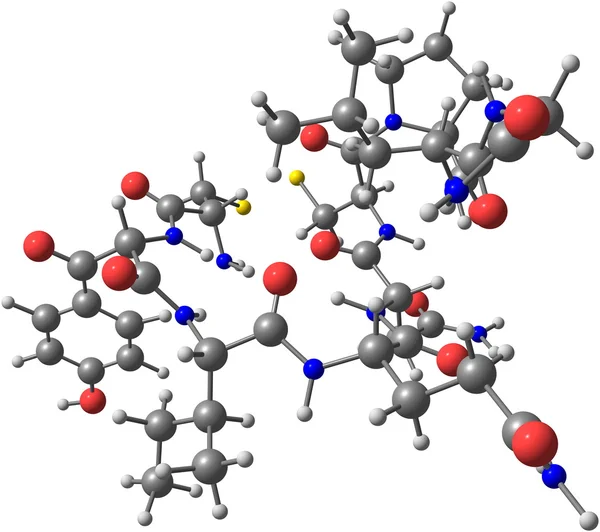 Oksitosin molekül üzerinde beyaz izole — Stok fotoğraf