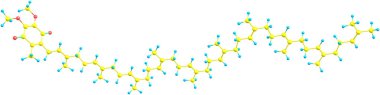 Ubiquinone molekül üzerinde beyaz izole