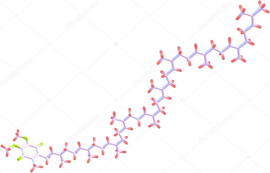 Ubiquinone molecule isolated on white