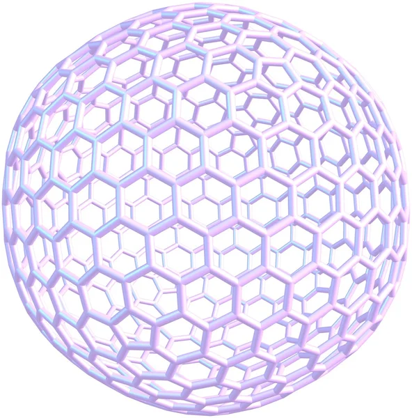 Dev fullerene molekül C720 beyaz izole. — Stok fotoğraf