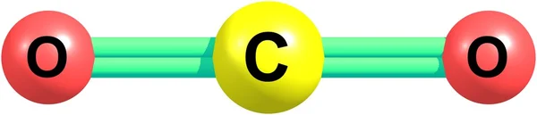 Carbondioxidmolekyle isoleret på hvidt - Stock-foto