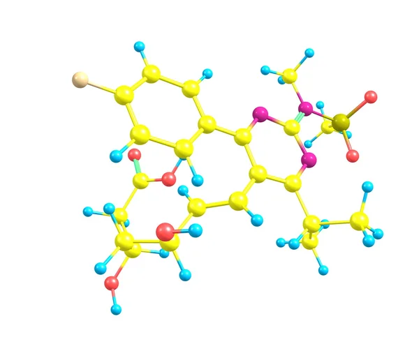 Rosuvastatin molekyl isolerad på vit — Stockfoto