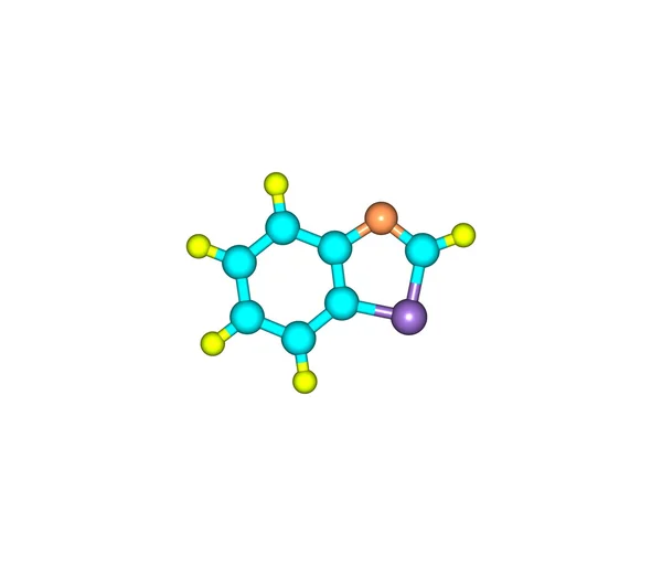 白で隔離ベンゾチアゾール分子 — ストック写真