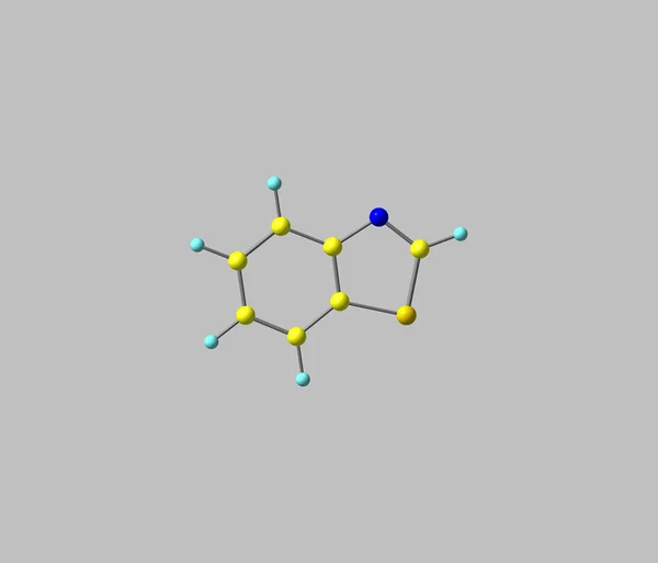 Benzothiazol-Molekül auf grau isoliert — Stockfoto