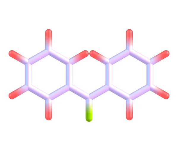 Benzophenone 분자 흰색 절연 — 스톡 사진