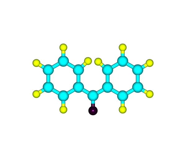 Molecola benzofenone isolata su bianco — Foto Stock