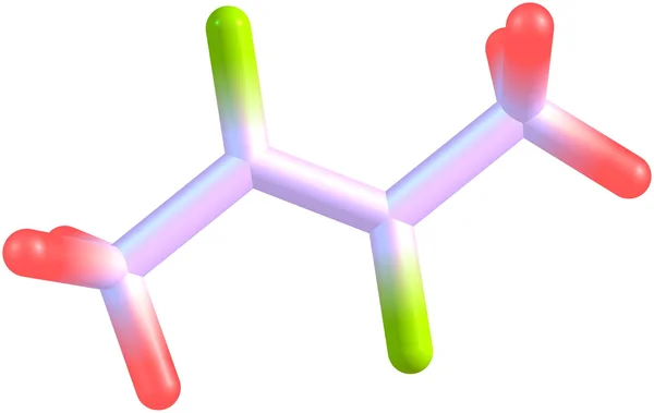 Butaandion molecuul geïsoleerd op wit — Stockfoto
