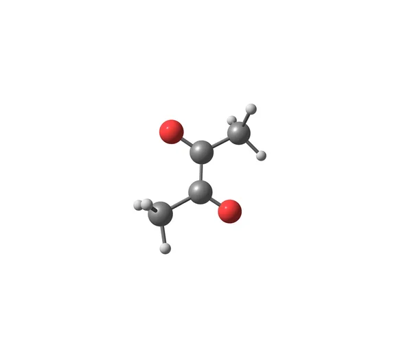 Diacetyl molekyl isolerad på vit — Stockfoto