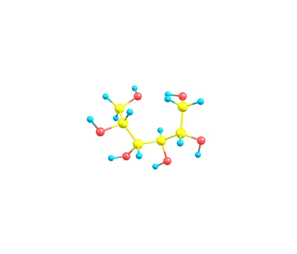 Molécula de sorbitol isolada sobre branco — Fotografia de Stock