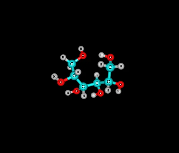 Molécula de sorbitol aislada en negro —  Fotos de Stock