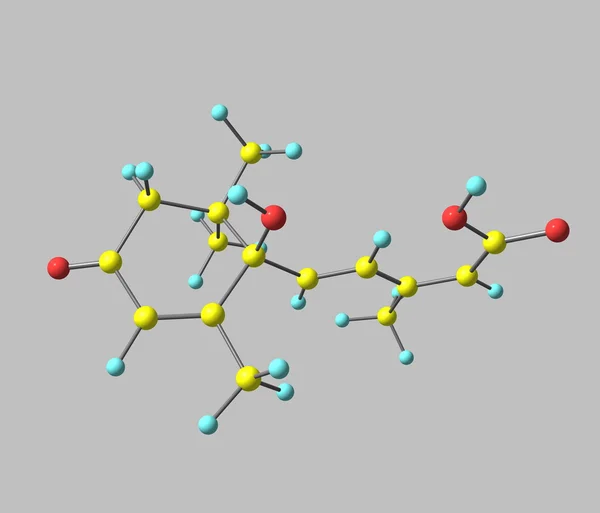 Molekul asam asetat diisolasi pada abu-abu — Stok Foto