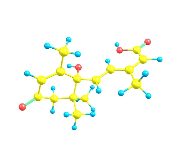 Abscisic-Säure-Molekül auf Weiß isoliert — Stockfoto