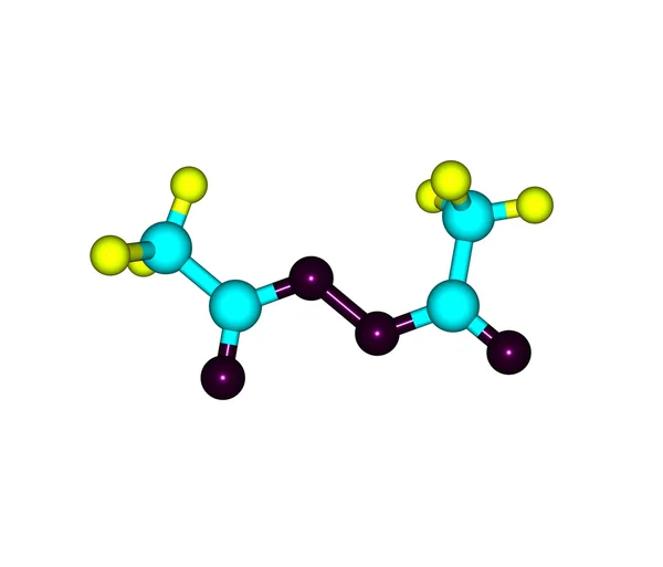 二乙酰基过氧化氢分子上白色孤立 — 图库照片