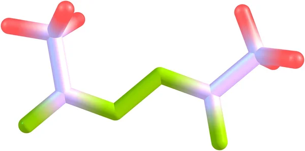 白で隔離ジアセチル過酸化水素分子 — ストック写真